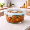 Round Glass Food Storage Container with Airtight Locking Lid | Leakproof BPA-Free Lunch Box for Men | Snap Lock Clips |Microwave Oven Freezer Dishwasher Safe Bowl for Kitchen 1Pc 950 ML Round Glass Food Storage Container with Airtight Locking Lid | Leakproof BPA-Free Lunch Box for Men | Snap Lock Clips |Microwave Oven Freezer Dishwasher Safe Bowl for Kitchen 1Pc 950 ML