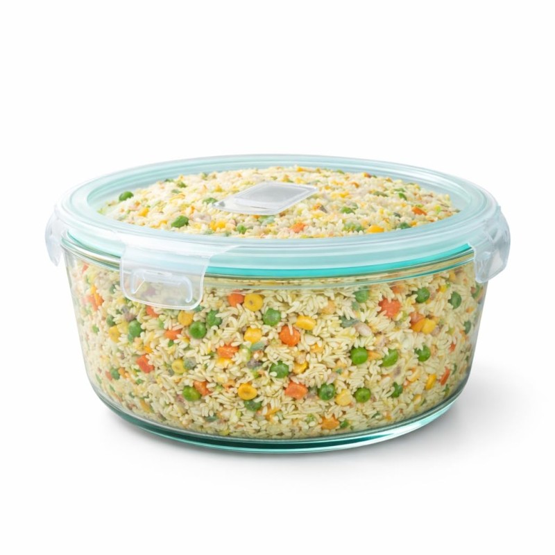 Round Glass Food Storage Container with Airtight Locking Lid | Leakproof BPA-Free Lunch Box for Men | Snap Lock Clips |Microwave Oven Freezer Dishwasher Safe Bowl for Kitchen 1Pc 1200 ML Round Glass Food Storage Container with Airtight Locking Lid | Leakproof BPA-Free Lunch Box for Men | Snap Lock Clips |Microwave Oven Freezer Dishwasher Safe Bowl for Kitchen 1Pc 1200 ML
