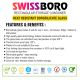 Swissboro Fresh Lock Borosilicate Glass Rectangle Container 1 pc-370 ML