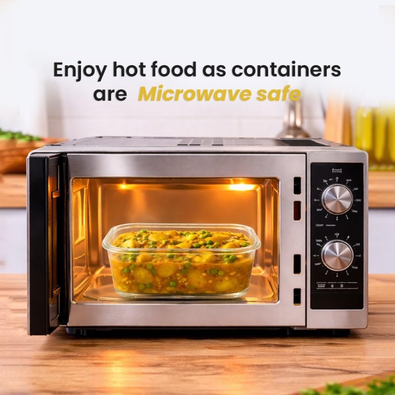 Rectangle Food Storage Container with Airtight Glass Lid | Borosilicate Glass Container for Lunchbox | Microwave & Dishwasher Safe | Transparent Ideal for Kitchen Use 1pc & 370ml Rectangle Food Storage Container with Airtight Glass Lid | Borosilicate Glass Container for Lunchbox | Microwave & Dishwasher Safe | Transparent Ideal for Kitchen Use 1pc & 370ml