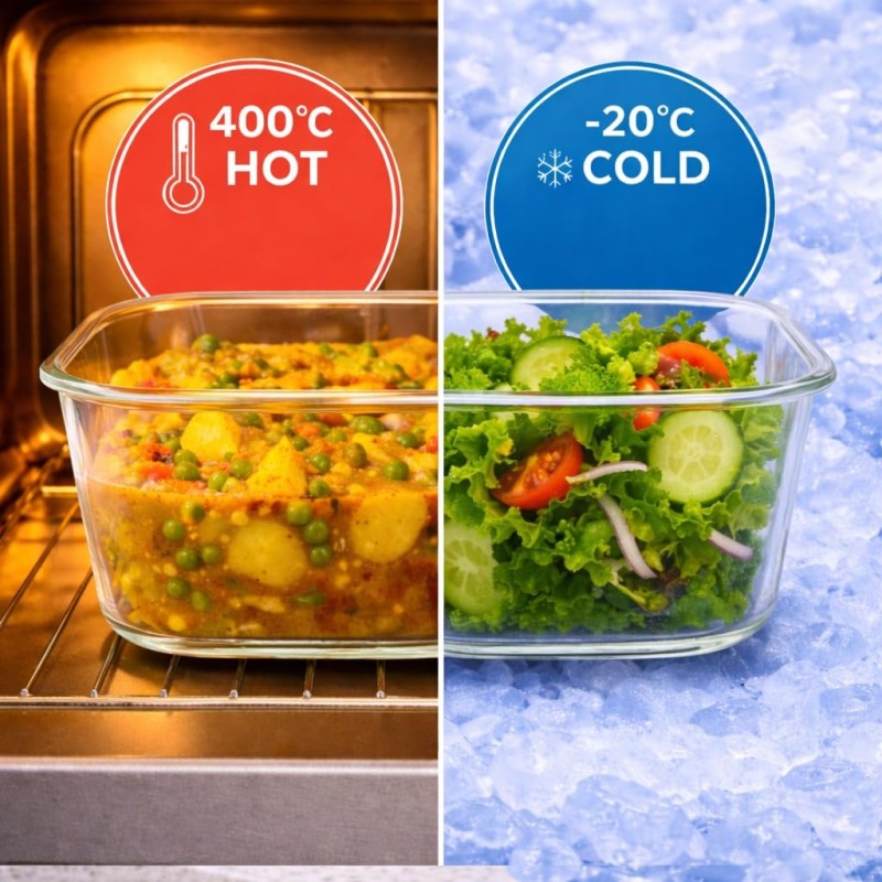 Rectangle Food Storage Container with Airtight Glass Lid | Borosilicate Glass Container for Lunchbox | Microwave & Dishwasher Safe | Transparent Ideal for Kitchen Use 1pc & 370ml Rectangle Food Storage Container with Airtight Glass Lid | Borosilicate Glass Container for Lunchbox | Microwave & Dishwasher Safe | Transparent Ideal for Kitchen Use 1pc & 370ml