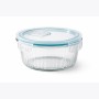 Fresh Lock Borosilicate Glass Pro Round Food Storage Container with Airtight Clip Lock Lid | 1Pc 400 ml | Leakproof & BPA Free, Microwave Freezer Safe Lunch Box | Kitchen Storage for Meal