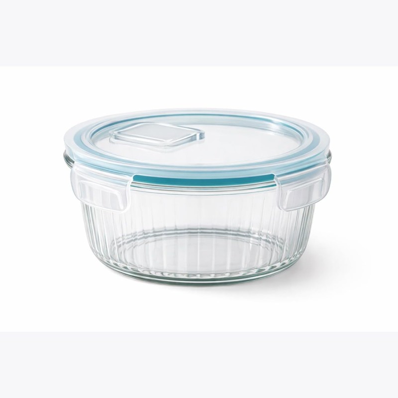Fresh Lock Borosilicate Glass Pro Round Food Storage Container with Airtight Clip Lock Lid | 1Pc 620 ml | Leakproof & BPA Free, Microwave Freezer Safe Lunch Box | Kitchen Storage for Meal Fresh Lock Borosilicate Glass Pro Round Food Storage Container with Airtight Clip Lock Lid | 1Pc 620 ml | Leakproof & BPA Free, Microwave Freezer Safe Lunch Box | Kitchen Storage for Meal
