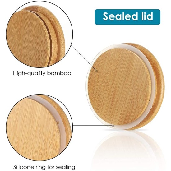 Swissboro Elora Bamboo Lid Borosilicate Glass Round Jar 1 pc- 500ml