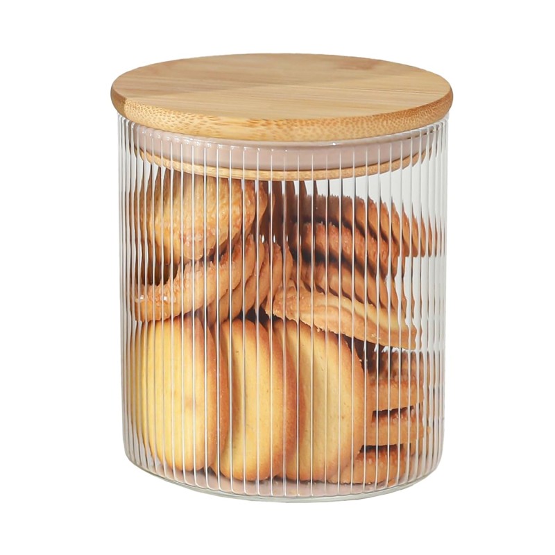Elora Bamboo Lid Borosilicate Glass Round Jar 1 pc- 500ml Elora Bamboo Lid Borosilicate Glass Round Jar 1 pc- 500ml
