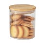 Elora Bamboo Lid Borosilicate Glass Round Jar 1 pc- 500ml