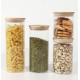 SwissBoro Elora Bamboo Lid Borosilicate Glass Round Jar 1 pc- 750ml