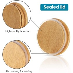 Swissboro Elora Bamboo Lid Borosilicate Glass Round Jar 1 pc-1250ml