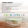 Glass Tiffin with Bag | 320 x 3 Square Container Lunchbox | Made in India Borosilicate Glass | Microwave & Dishwasher Safe, Leakproof Containers Glass Lunch Box for Office Glass Tiffin with Bag | 320 x 3 Square Container Lunchbox | Made in India Borosilicate Glass | Microwave & Dishwasher Safe, Leakproof Containers Glass Lunch Box for Office