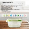 Premium Glass Tiffin with Bag | 320 x 3 Square Container Lunchbox | Made in India Borosilicate Glass | Microwave & Dishwasher Safe, Leakproof Containers Glass Lunch Box for Office Premium Glass Tiffin with Bag | 320 x 3 Square Container Lunchbox | Made in India Borosilicate Glass | Microwave & Dishwasher Safe, Leakproof Containers Glass Lunch Box for Office