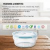 Premium Glass Tiffin with Bag | 400 x 3 Round Container Lunchbox | Made in India Borosilicate Glass | Microwave & Dishwasher Safe, Leakproof Containers Glass Lunch Box for Office Premium Glass Tiffin with Bag | 400 x 3 Round Container Lunchbox | Made in India Borosilicate Glass | Microwave & Dishwasher Safe, Leakproof Containers Glass Lunch Box for Office