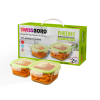 Swissboro Phoenix Square Container Set of 2 Pcs- 320 + 520 ML Swissboro Phoenix Square Container Set of 2 Pcs- 320 + 520 ML