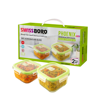 Swissboro Phoenix Pro Square Container Set of 2 Pc- 320+520