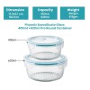 Phoenix Pro Borosilicate Glass Round Food Storage Container Set with Airtight Leakproof Lid | Microwave & Freezer Safe Lunch Box for Meal Prep & Kitchen Storage | 2 Pieces 400ml + 620ml Phoenix Pro Borosilicate Glass Round Food Storage Container Set with Airtight Leakproof Lid | Microwave & Freezer Safe Lunch Box for Meal Prep & Kitchen Storage | 2 Pieces 400ml + 620ml