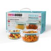 Phoenix Pro Borosilicate Glass Round Food Storage Container Set with Airtight Leakproof Lid | Microwave & Freezer Safe Lunch Box for Meal Prep & Kitchen Storage | 2 Pieces 400ml + 620ml Phoenix Pro Borosilicate Glass Round Food Storage Container Set with Airtight Leakproof Lid | Microwave & Freezer Safe Lunch Box for Meal Prep & Kitchen Storage | 2 Pieces 400ml + 620ml