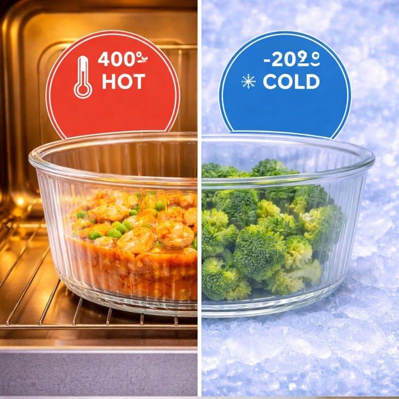 Phoenix Pro Borosilicate Glass Round Food Storage Container Set with Airtight Leakproof Lid | Microwave & Freezer Safe Lunch Box for Meal Prep & Kitchen Storage | 2 Pieces 400ml + 620ml Phoenix Pro Borosilicate Glass Round Food Storage Container Set with Airtight Leakproof Lid | Microwave & Freezer Safe Lunch Box for Meal Prep & Kitchen Storage | 2 Pieces 400ml + 620ml