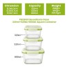 Phoenix Square Container Glass | Lunch Box for Women & Men School Kids | Microwave Safe Leak Proof Airtight Lunch Boxes 320 ML + 520 ML + 800 ML Set of 3 with Gift Bag | Tiffin for Office Phoenix Square Container Glass | Lunch Box for Women & Men School Kids | Microwave Safe Leak Proof Airtight Lunch Boxes 320 ML + 520 ML + 800 ML Set of 3 with Gift Bag | Tiffin for Office