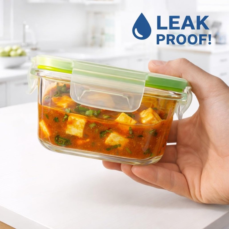 Phoenix Square Container Glass | Lunch Box for Women & Men School Kids | Microwave Safe Leak Proof Airtight Lunch Boxes 320 ML + 520 ML + 800 ML Set of 3 with Gift Bag | Tiffin for Office Phoenix Square Container Glass | Lunch Box for Women & Men School Kids | Microwave Safe Leak Proof Airtight Lunch Boxes 320 ML + 520 ML + 800 ML Set of 3 with Gift Bag | Tiffin for Office