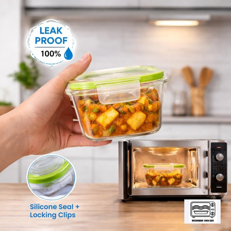 Phoenix Square Container Glass | Lunch Box for Women & Men School Kids | Microwave Safe Leak Proof Airtight Lunch Boxes 320 ML + 520 ML + 800 ML Set of 3 with Gift Bag | Tiffin for Office Phoenix Square Container Glass | Lunch Box for Women & Men School Kids | Microwave Safe Leak Proof Airtight Lunch Boxes 320 ML + 520 ML + 800 ML Set of 3 with Gift Bag | Tiffin for Office