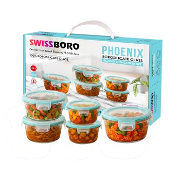 Swissboro Phoenix Round Container Set of 5 Pcs- 400 x 2 + 620 x 1 + 200 x 2