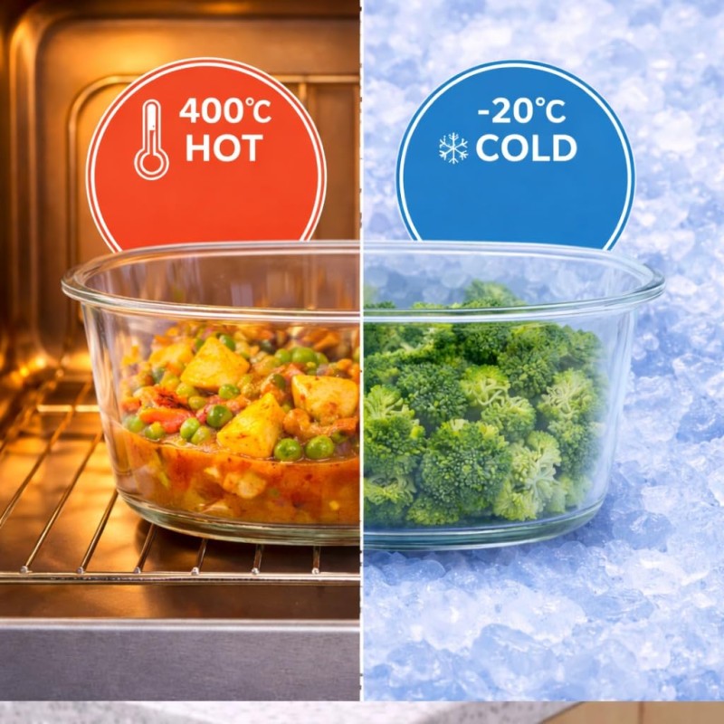 Swissboro Phoenix Round Container Set of 5 Pcs- 400 x 2 + 620 x 1 + 200 x 2
