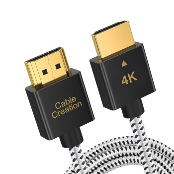 CableCreation Ultra Thin HDMI Male to Male, 10ft HDMI 2.0 High-Speed Ultra Slim Low Profile Cable, Support 3D, 4K@60Hz, Audio Return (Last Standard), Latest Version for PS4, X-Box etc, Braided, 3M