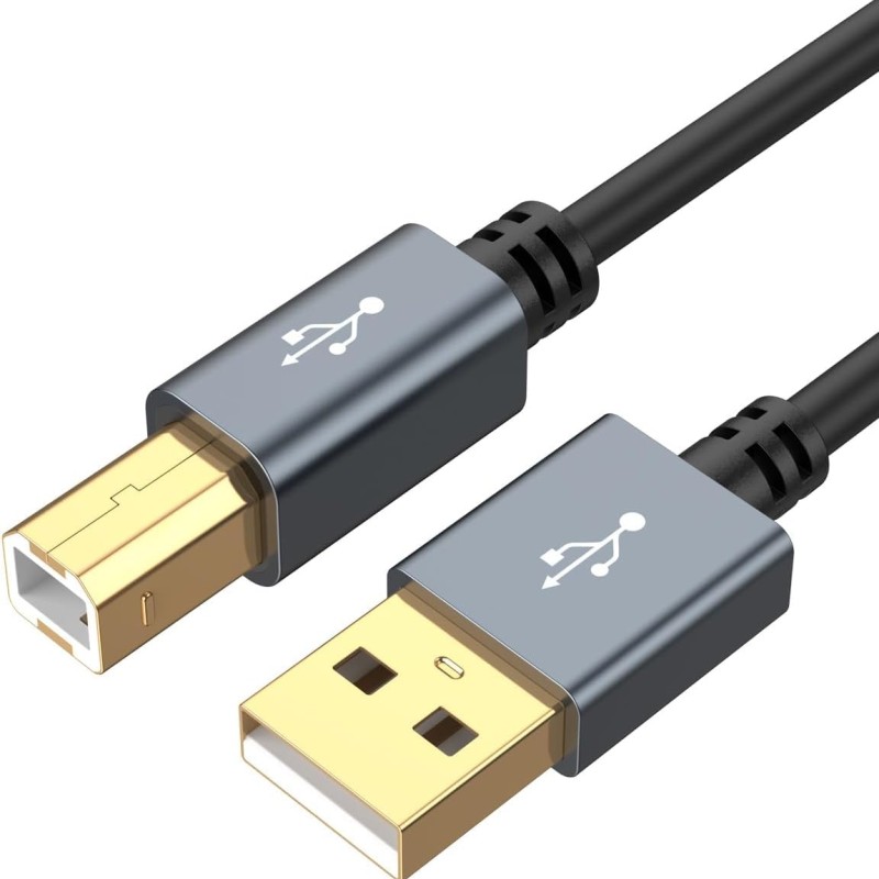 CableCreation USB Printer Cable, USB 2.0 A Male to B Male Scanner Cord, Compatible with, Cannon, Brother, Epson, Xerox, Samsung and More, 5 FT, Aluminium Case, Black CableCreation USB Printer Cable, USB 2.0 A Male to B Male Scanner Cord, Compatible with, Cannon, Brother, Epson, Xerox, Samsung and More, 5 FT, Aluminium Case, Black