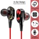 PTron Boom Evo 4D in-Ear Dual Driver Wired Headphones with Mic - (Black & Red)