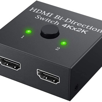 Farraige�HDMI Switch Splitter, 2 Port Bi-Directional Manual HDMI Switch 2 in 1 Out or 1 in 2 Out Splitter Supports 4K 2K 3D Full HD 1080p