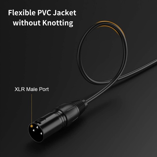 CableCreation 3.5mm to XLR Male, 3-Pole TRS Stereo Male to XLR Male Cable Compatible with iPhone, iPod, Tablet, Laptop and More, Black 6 Feet/1.8M