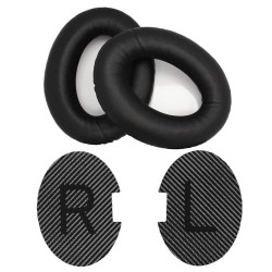 Parzo Ear Pads Cushions for Bose - Compatible with Quietcomfort QC25 / QC35 / AE2 Wireless / AE2w / Sound True/Sound Link (Around-Ear Only) Headphones (Black Cushion + Grey Mat)