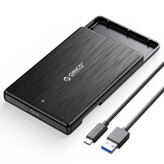 ORICO External Hard Drive Enclosure, SATA III to USB Type C for HDD/SSD  Below Thickness, Tool Free Installation, [Supports UASP] Black