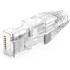 CableCreation RJ45 Connectors, 50-Pack Cat6 Connector, Cat6/Cat5 8P8C Modular Plug Ends with Relief Boots for Solid Wire and Standard Cable, Transparent