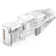 CableCreation RJ45 Connectors, 50-Pack Cat6 Connector, Cat6/Cat5 8P8C Modular Plug Ends with Relief Boots for Solid Wire and Standard Cable, Transparent