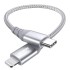 ESR USB C to Lightning Cable, 20cm Nylon MFi Certified Fast Charging Compatible with iPhone 13/13 mini/13 Pro/13 Pro Max/12/12 mini/12 Pro/12 Pro Max/11/XR/XS Max/XS/X/8, iPad 8/7, Silver