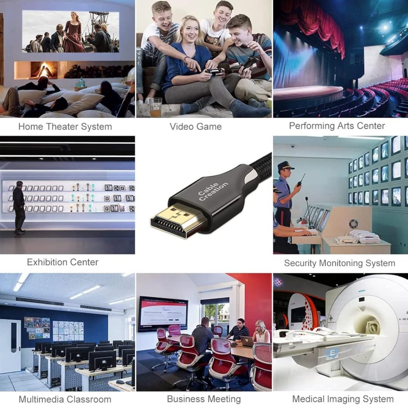 CableCreation 8K HDMI Cable 6.6 Feet, High Definition HDMI Cord 48Gbps, 8K 60Hz, HDCP 2.2, 4:4:4 HDR, eARC Compatible with MacBook Pro 2021, PS5, PS4, Xbox Series X, Xbox One, QLED TV, Roku TV-Black CableCreation 8K HDMI Cable 6.6 Feet, High Definition HDMI Cord 48Gbps, 8K 60Hz, HDCP 2.2, 4:4:4 HDR, eARC Compatible with MacBook Pro 2021, PS5, PS4, Xbox Series X, Xbox One, QLED TV, Roku TV-Black