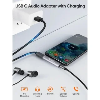 CableCreation USB Type C to Headphone Audio Adapter with PD