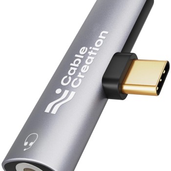 CableCreation USB Type C to 3.5mm Headphone Audio Adapter with PD Fast Charging Adapter, Compatible with OnePlus Nord 2T/10 Pro,Pixel 2/2XL/3/3XL, Note 10/9, Galaxy S22/S20/S20+