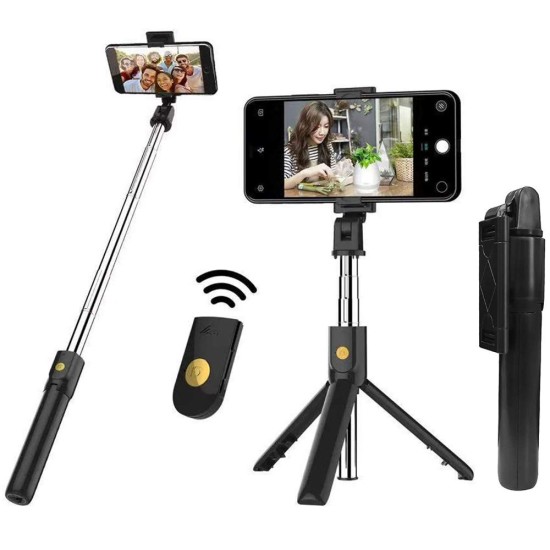 Bluetooth Extendable Wireless Ultra-Compact Selfie Stick with Remote and Tripod Stand for iPhone, Samsung, All Android, All Type C and More