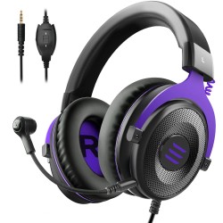 EKSA E900 Gaming Headset for Xbox - PC Headset Wired Gaming Headphones with Noise Canceling Mic, Over Ear Headphones Compatible with PS4, Xbox One, Nintendo Switch, PC, Mac, Laptop（PURPLE)