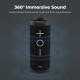 Tribit StormBox 24W Bluetooth Wireless Speakers,360°Surround Sound,Enhanced Bass-Independent XBass Button,Wireless Dual Pairing,Built-In Mic,IPX7 Waterproof,20H Playtime,Outdoor Portable Speaker,Black