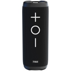 Tribit StormBox 24W Bluetooth Wireless Speakers,360°Surround Sound,Enhanced Bass-Independent XBass Button,Wireless Dual Pairing,Built-In Mic,IPX7 Waterproof,20H Playtime,Outdoor Portable Speaker,Black