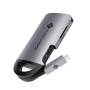 (Refurbished) NOVOO 8 in 1 Pocket Friendly 3 USB 3.0 Ports, SD/TF Card Reader, 1000M Ethernet USB C Power Delivery PD 60W HDMI 4K Adapter (Space Grey, NVHUBCXGY8PLX-US)