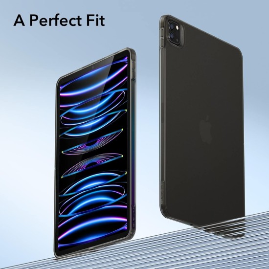 ESR for iPad Pro 11 inch Case (2022/2021, 4th/3rd Generation), Transparent Matte Back Cover, Soft Protective, Supports Pencil 2, Project Zero Series Case, Frosted Black