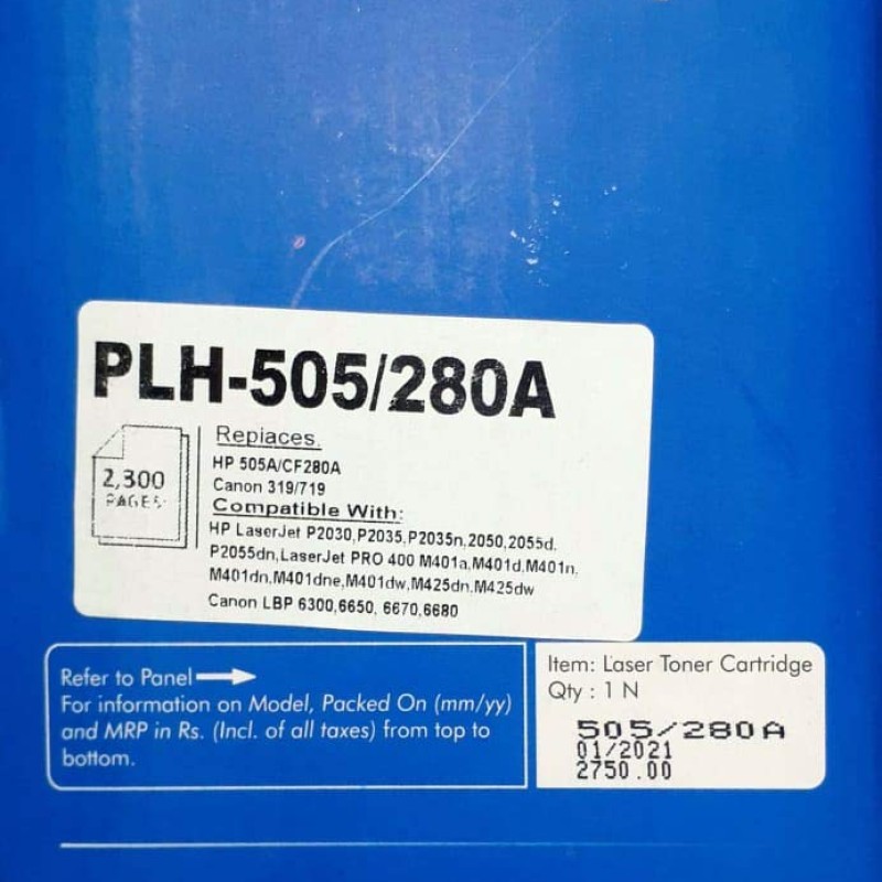 ProDot PLH-505/C280S Compatible Laser Printer Toner Cartridge Replacement for HP 505A/CF280A and Canon 319/719
