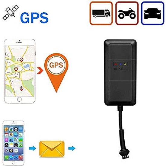 Sprugal GPS Tracker (with GSM Tech) Waterproof || Oil-Cut (Engine Cut Off) Function || Alarms -> Geo Fence Acc Vibration Wire-Cut Over Speed Anti Theft || for Car Bike Truck Bus Boat etc (Black)