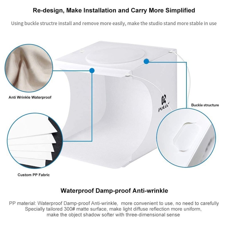 Verilux� Mini Photo Studio Super Bright Photography Light Box Lightbox Portable Shooting Light Tent with 6 Colors Photography Backdrops Waterproof Background Screen Carrying Bag (20cm*20cm)