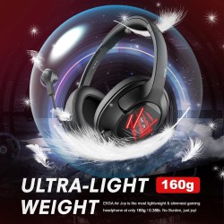 Eksa E3 Mobile Virtual 7.1 Surround Gaming Wired Over Ear Headphones With Mic -3.5Mm For Switch, Computer With Detachable Noise Cancelling, Ultra Lightweight Comfortable Usb Gaming (Red)