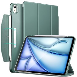 ESR for iPad Air 11 inch Case M2(2024), iPad Air 6th/5th/4th Generation Cover Case (2024/2022/2020), Trifold Stand Smart Case with Clasp, Support Pencil Pro/USB-C Charging, Ascend Series, Forest Green