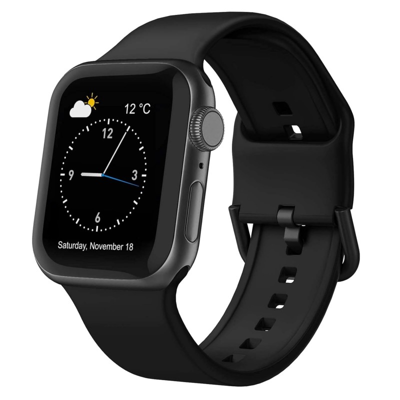 VEMIGON Compatible with Apple Watch Straps 49mm 45mm 44mm 42mm, Soft Silicone band with Classic Clasp for iWatch Series 8 7 6 5 4 3 2 1 SE Ultra (Watch Not Included)?49/45/44/42mm, Black? VEMIGON Compatible with Apple Watch Straps 49mm 45mm 44mm 42mm, Soft Silicone band with Classic Clasp for iWatch Series 8 7 6 5 4 3 2 1 SE Ultra (Watch Not Included)?49/45/44/42mm, Black?
